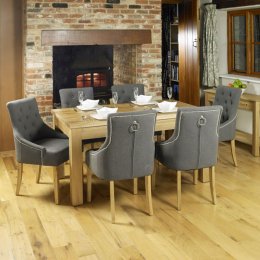 Mobel Solid Oak Medium Dining Table and Six Luxury Chairs